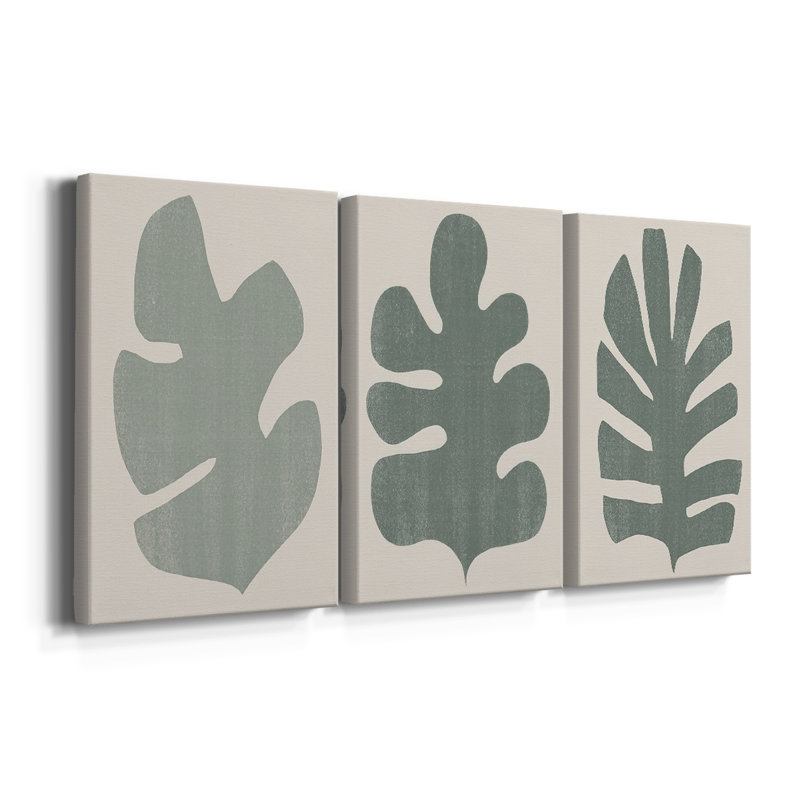 Palm Morph I - Toile tendue avec châssis sur mesure - 3 pièces, H 36 po x l 72 po