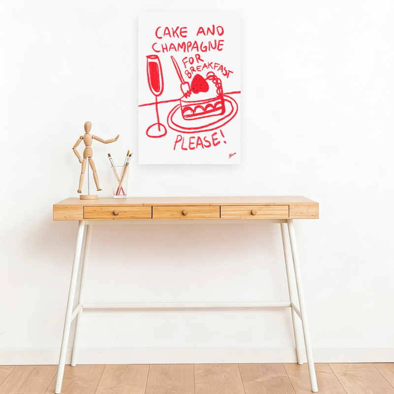 «Cake Breakfast Playful Whimsical Contemporary», reproduction d'art mural, 18" H x 12" W