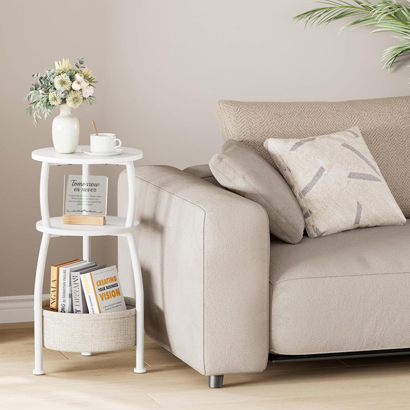 End Table, White, White