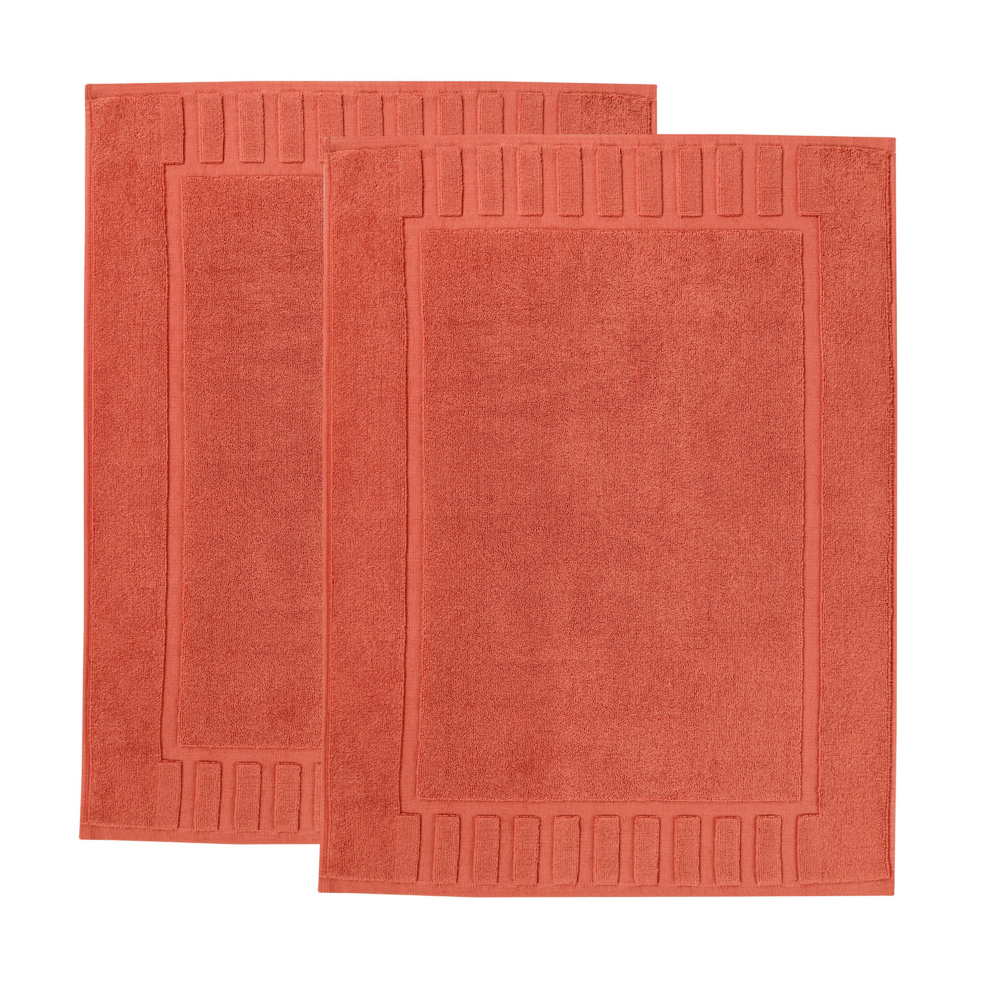 Pardue Cotton Bath Mat, Coral, Geometric
