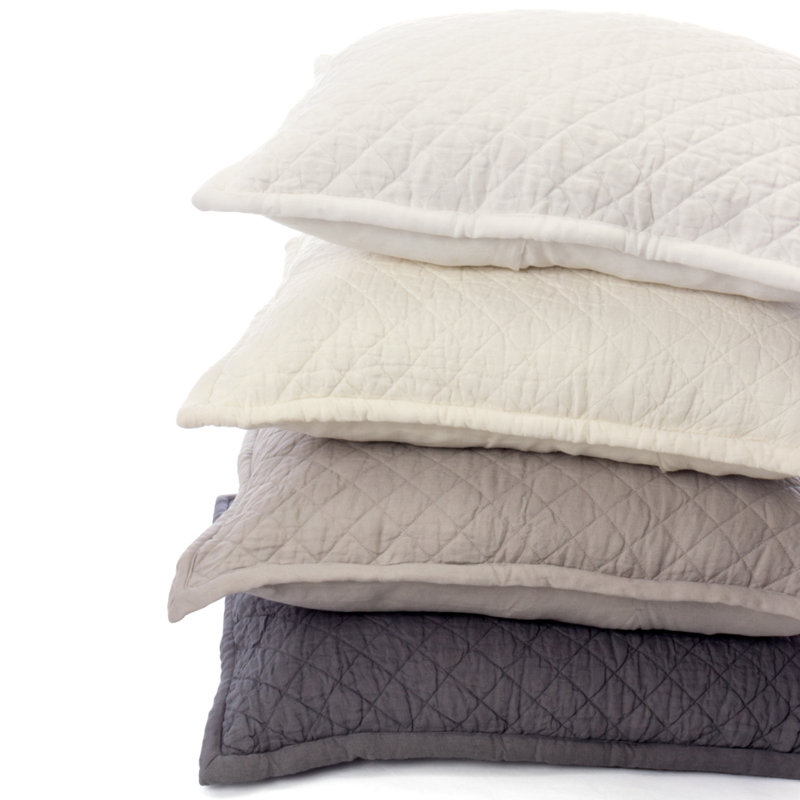 Derek Linen Blend Sham - Euro, Euro, Platinum Gray