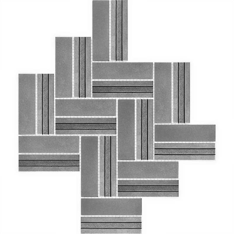1" x 4" Metal Herringbone Mosaic Wall Tile