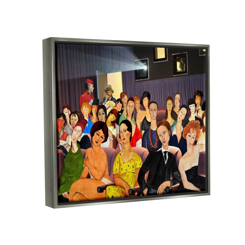 Collage de théâtre rétro par Barry Kite, Cadre flottant gris lustré, H 25 po x l 31 po x P 1,7 po