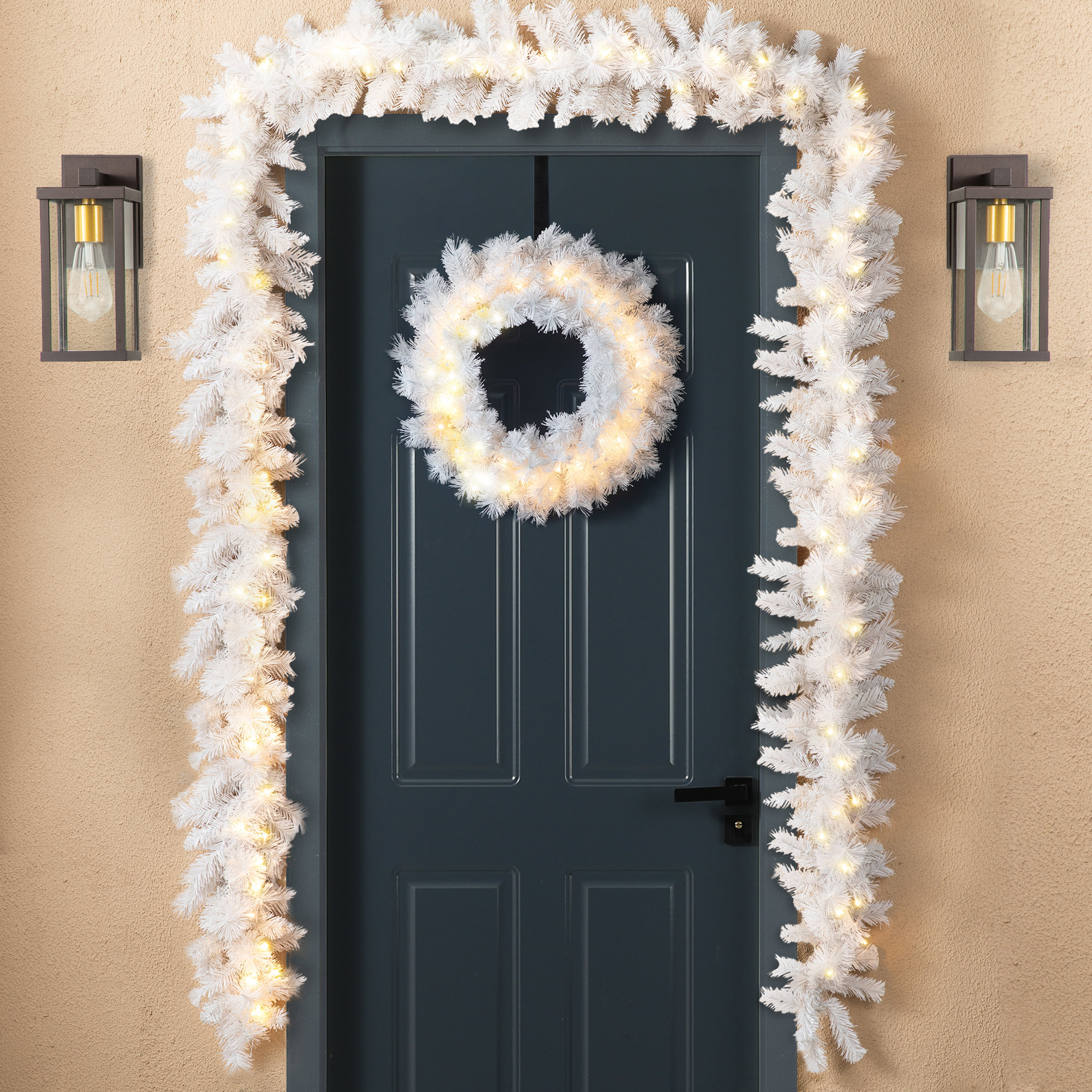 Ernberg 108'' in. Lighted Faux Garland