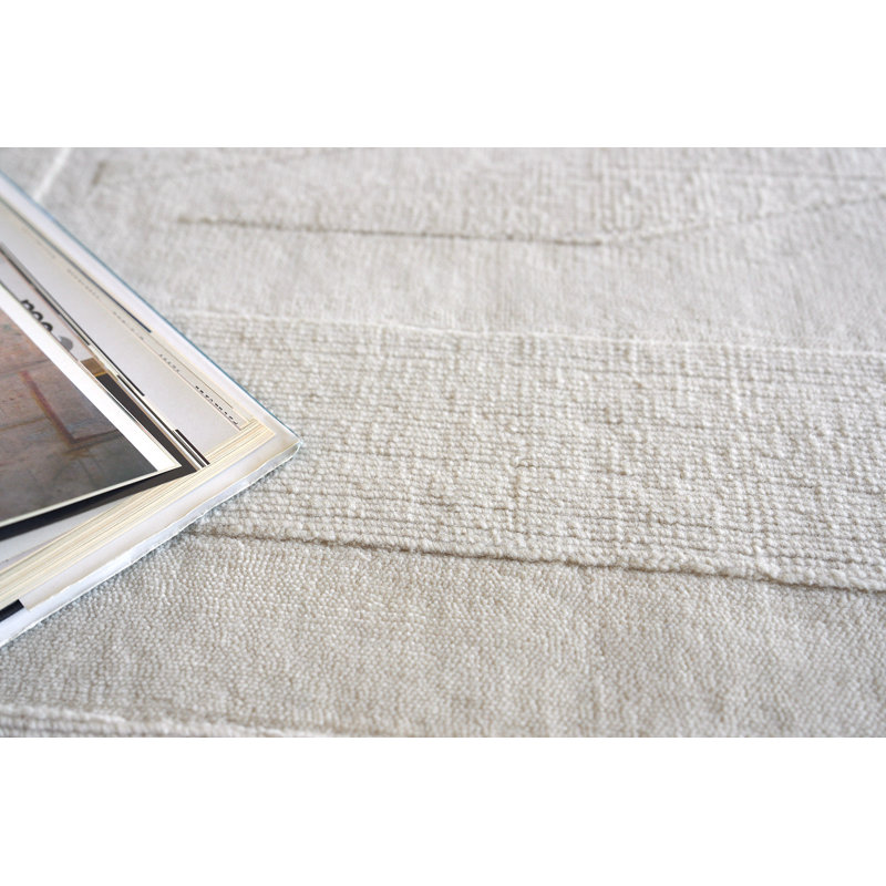 Tempo Wool Geometric Area Rug in Light Beige, Rectangle 8' x 10'