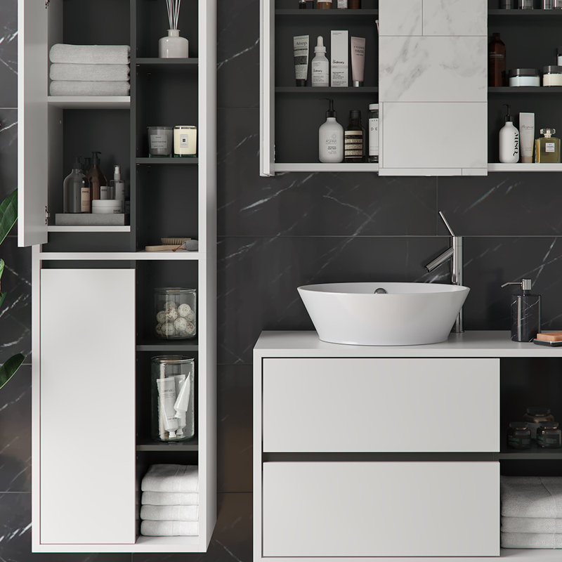 Bostyn Wall Bathroom Storage Furniture Set