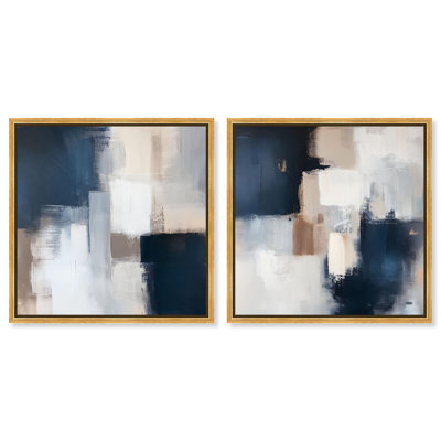 «Veils of Azure», reproduction d'art sur toile par Art Remedy, cadre doré, 20 x 20