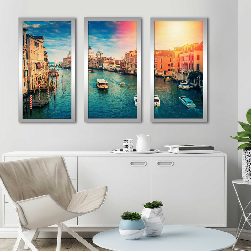 «Venice, Italy», reproduction de 3 pièces sur acrylique, H 25,5 po x l 40,5 po x P 1 po