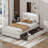 Twin Size Upholstered Platform Bed With LED Frame And 2 Drawers-110439757