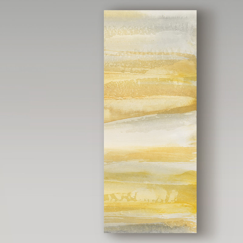 «Gray and Gold III», reproduction de peinture acrylique sur toile tendue, H 19 po x l 8 po x P 2 po