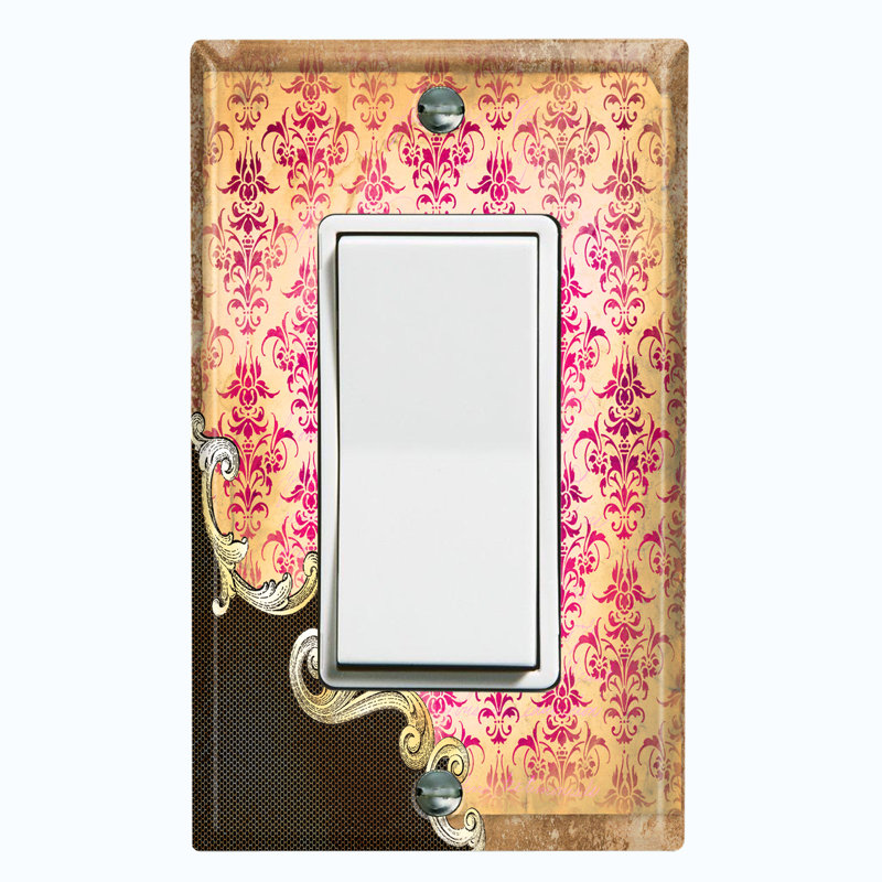 Plaque murale d'interrupteur à bascule Damask Frame