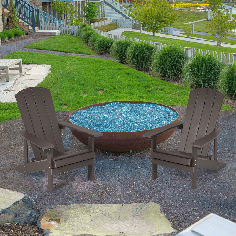 Bucareli Ergonomics Plastic Adirondack Chair, Brown