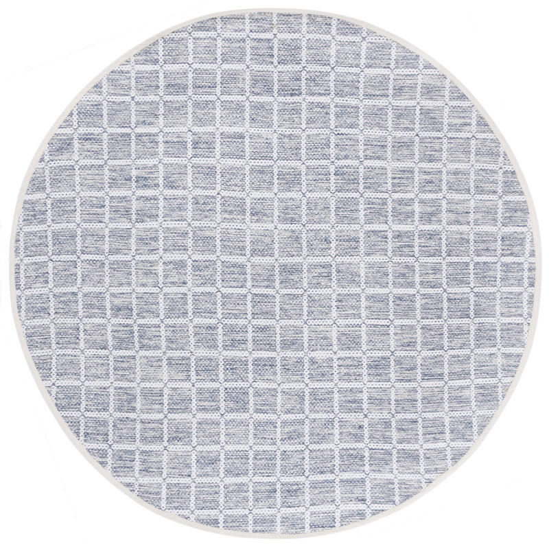 Tapis bleu marine / ivoire Kycia 977, Rond 6 pi