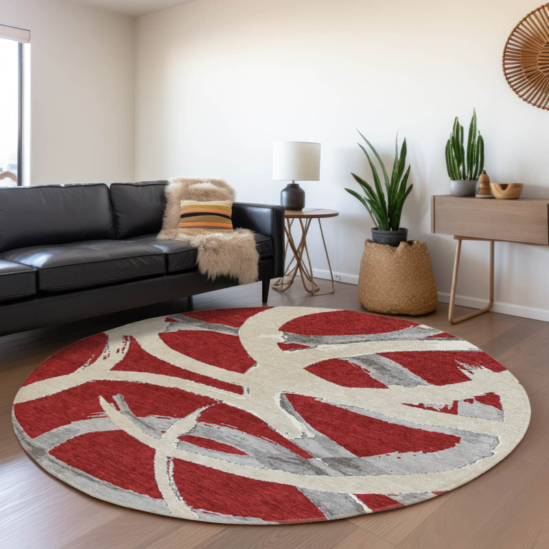Tapis intérieur / extérieur rouge Aloura , 2 pi 6 po x 3 pi 10 po