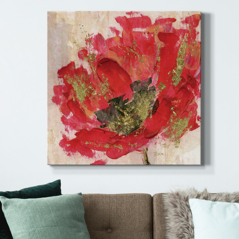 Red Infusion II - Wrapped Canvas Print, 32" H x 32" W x 1.5" D