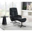 Fauteuil d'appoint pivotant noir avec repose-pieds