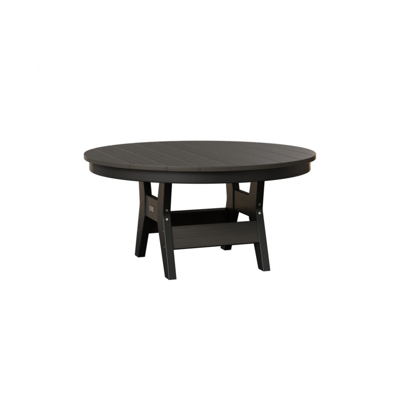 Harbor Outdoor Round Coffee Table, Black, Coastal Gray
