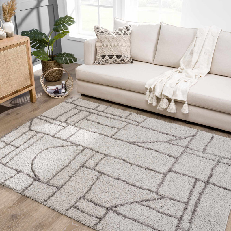 Juwaria Abstract Cream Area Rug, Rectangle 7'10" x 10'