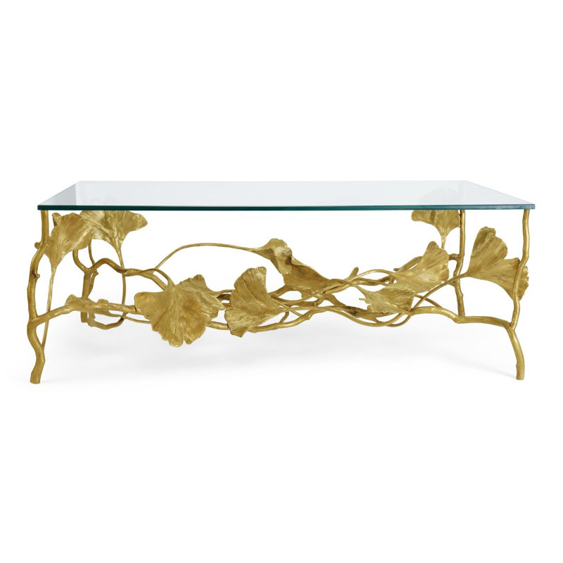 Golden Ginkgo Glass Coffee Table
