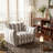 40" W Oversized Striped Accent Chair, Modern Coastal Armchair with Plinth Base and Reversible Cushions, Lounge Chair and a Half for Living Room-2071561799