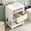 Meuble-lavabo 24 po avec lavabo en céramique, armoire de rangement rétro avec 2 tiroirs et tablette ouverte-361824304