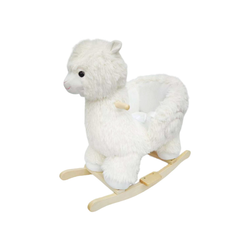 Tout-petit cheval à bascule en peluche avec sons de berceuse et harnais de sécurité, jouet en peluche doux pour les garçons et les filles de 1 à 3 ans