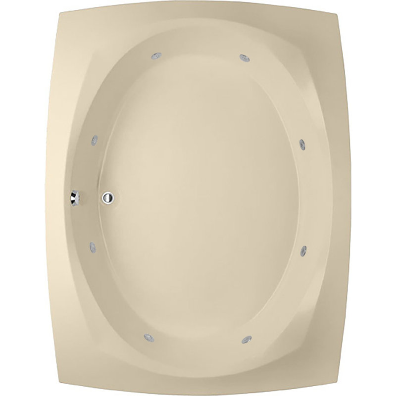 Largo 82'' x 64'' Gel Coat Bathtub, Bone, Matte Black