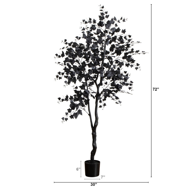 6Ft. Artificial Halloween Black Maple Tree