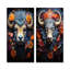 Yaks Cosmic Highlanders - Yaks, ensemble de 2 reproductions d'art sur toile-102571425-102571427