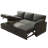Sleeper Sectional Sofa with Pull-out Bed and Storage Chaise, Linen Blend Gray Upholstery – For Living Room-1609507357