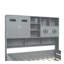 Lit de jour en bois double avec 2 tiroirs, armoire et tablette tout-en-un, gris-1757793409