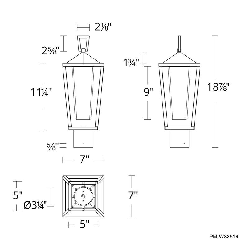 Manchester Dimmable 4000K LED Outdoor Post Light With Built-in Colour Temperature Switch, 2700K/3000K/3500K/4000K