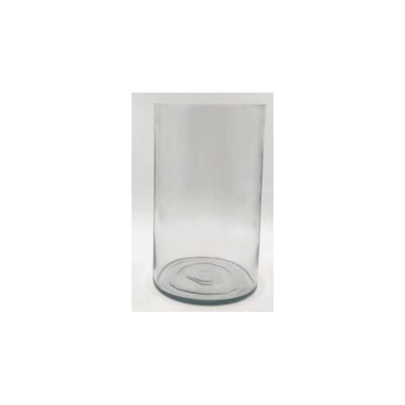 Cole and Grey Glass Wide Clear Decorative Vase, 12" H x 6" W x 6" D