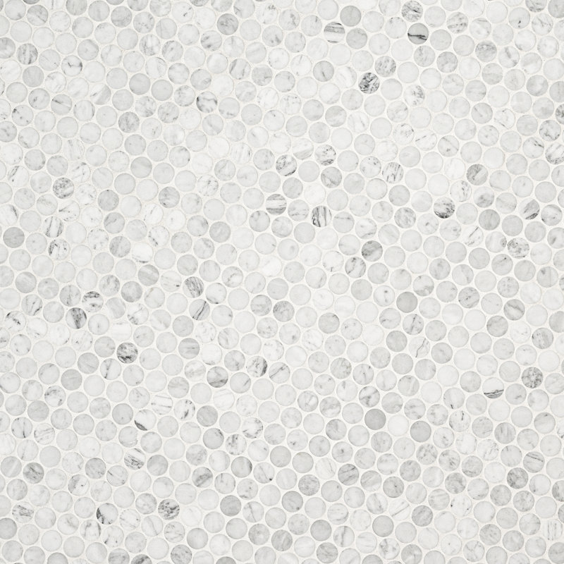 Carrara White Round 12 in. x 12 in. Honed Marble Mosaic Floor and Wall Tile