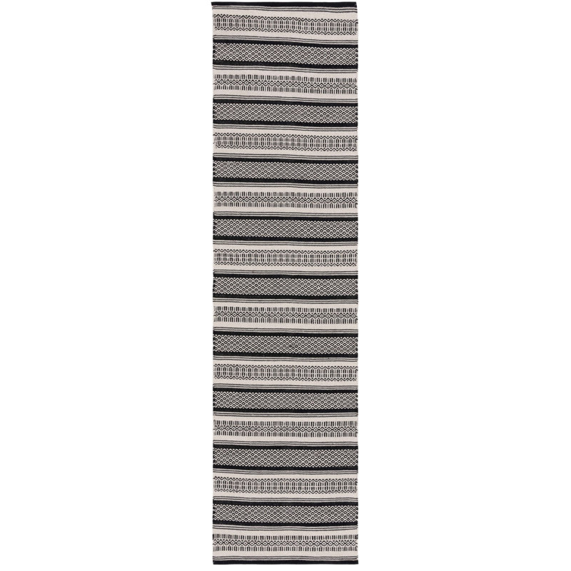 Damauri Flat Weave Cotton Striped Rug, Runner 2'3" x 9'