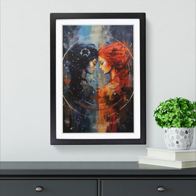 Gemini Zodiac Action Painting - Framed Print