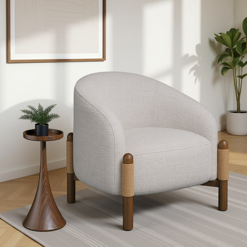 Chaise d'appoint Guyann, Polyester blanc