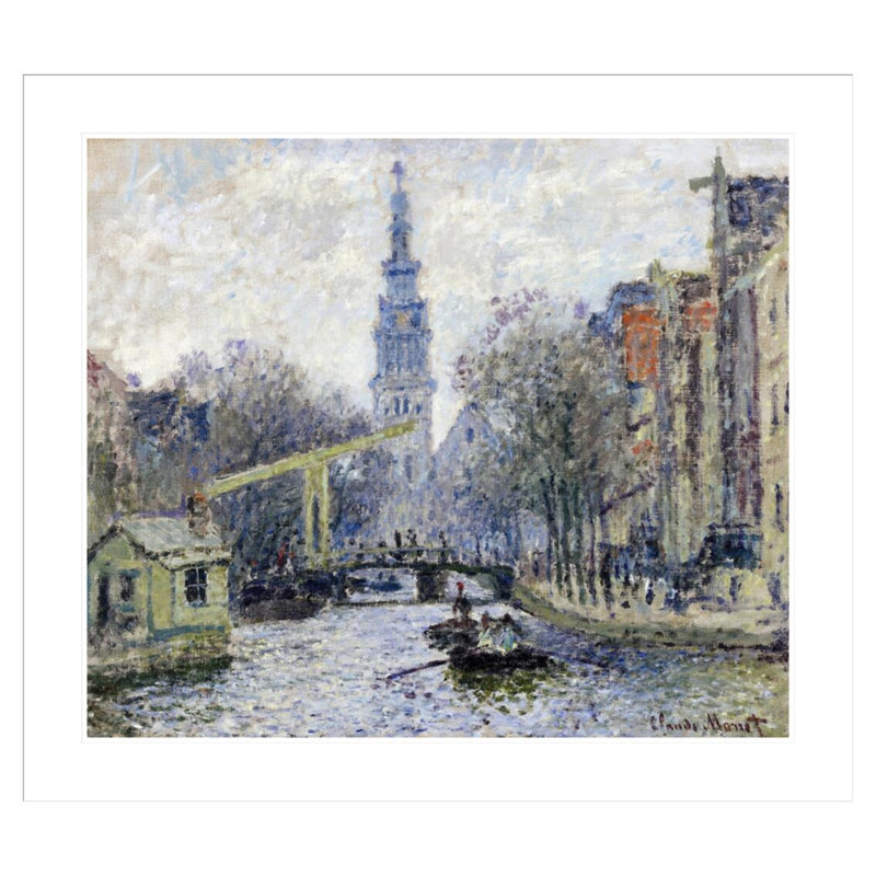 Canal Amsterdam par Claude Monet, impression giclée sur cadre, H 33,5 po x l 37,94 po