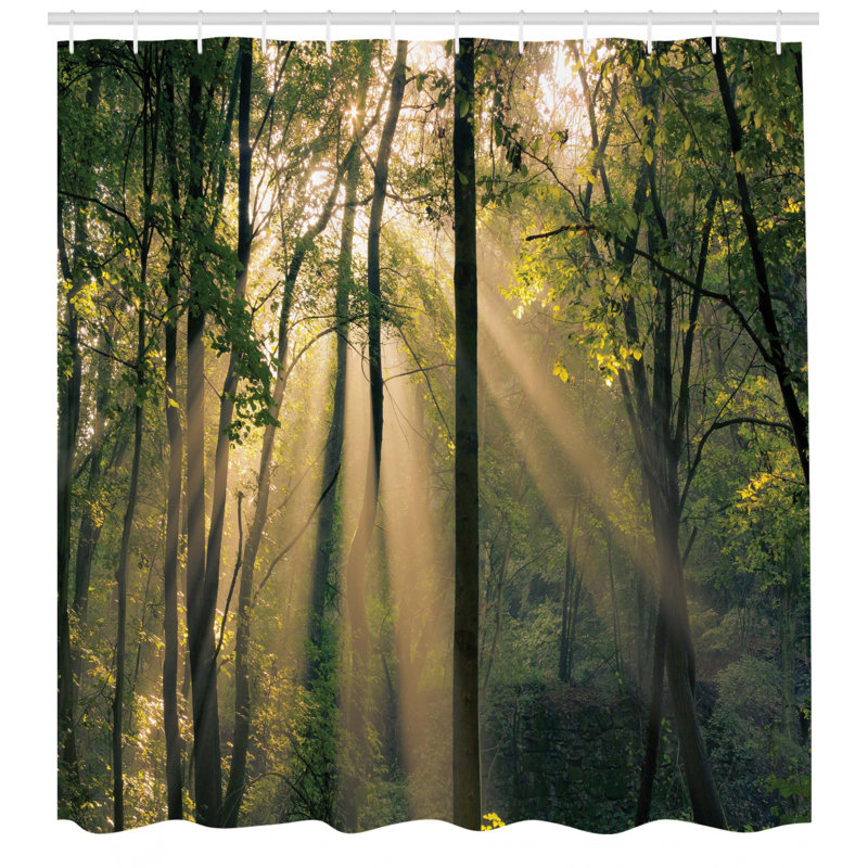 Shower Curtain with Hooks Included, 70" H x 69" W