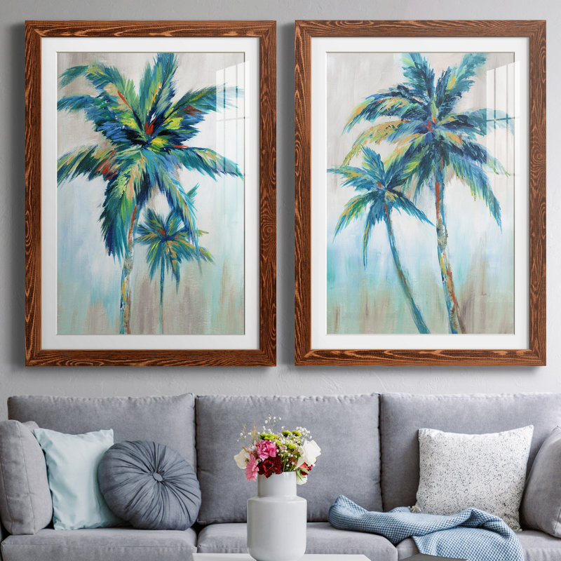 «Bright Breeze I», ensemble de reproductions d'aquarelles conçues par J Paul, Impression encadrée avec passe-partout, Érable