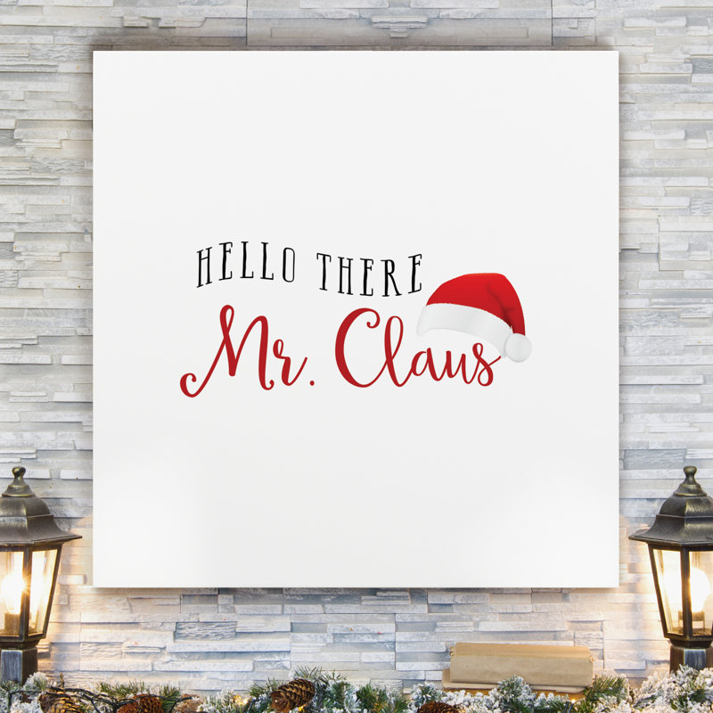 « mr. père noël », art textuel sur toile, H 16 po x l 16 po x P 1 po, Toile tendue