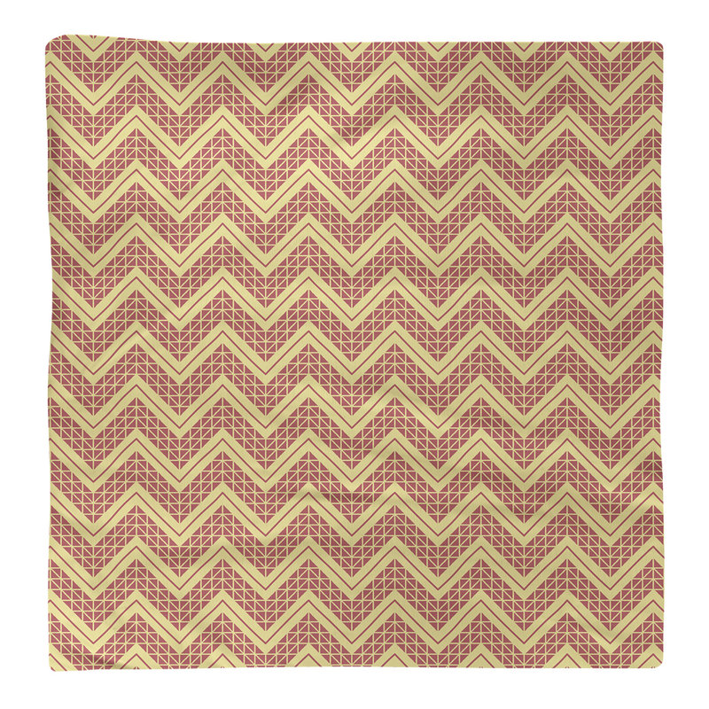 Serviette de coton à la main inversée classique Stephenie, Jaune / Rouge, Sergé de coton, H 0,1 po x l 10 po x P 10 po