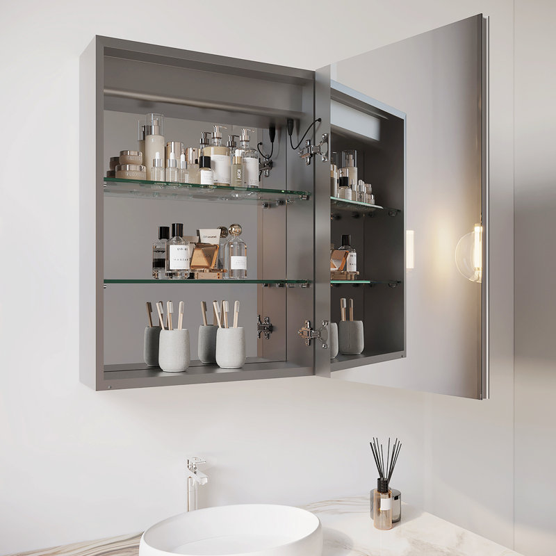 Lughan 20.05'' W 26.05'' H Medicine Cabinet Mirror