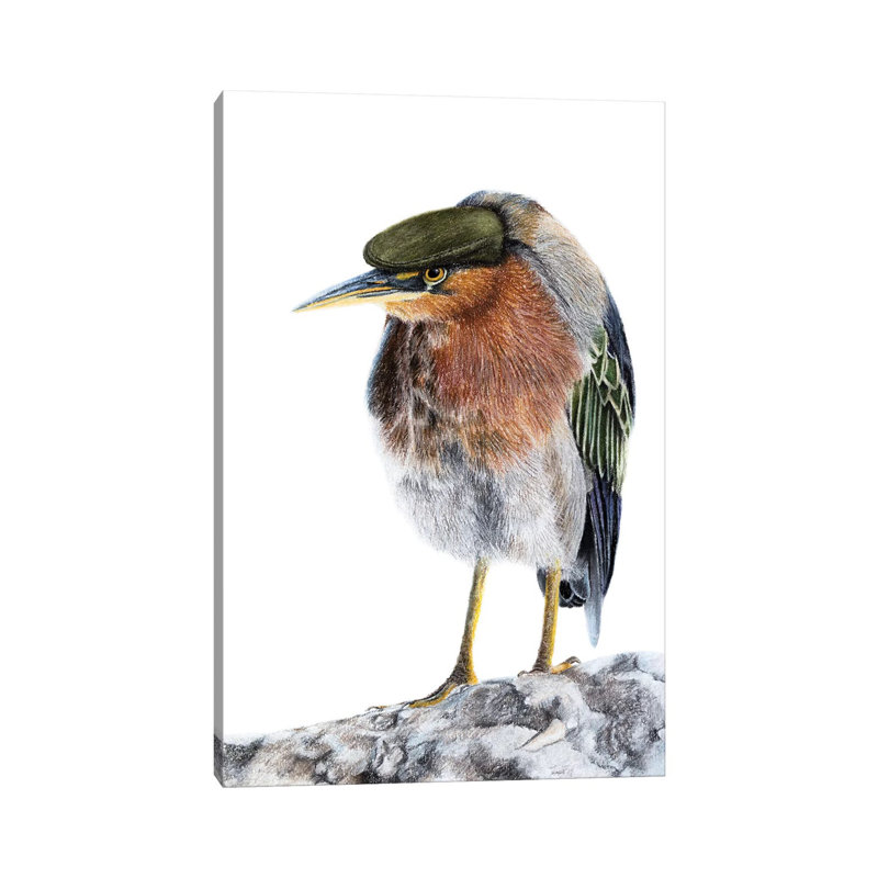 " Green Heron " by Mikhail Vedernikov, 12" H x 8" W x 0.75" D