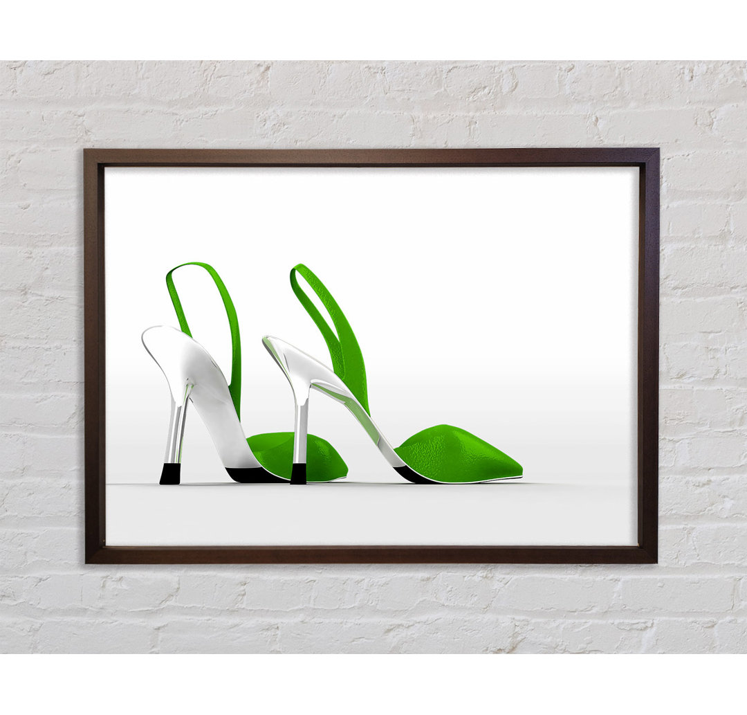 Lime Shoes Gerahmter Druck Wandkunst