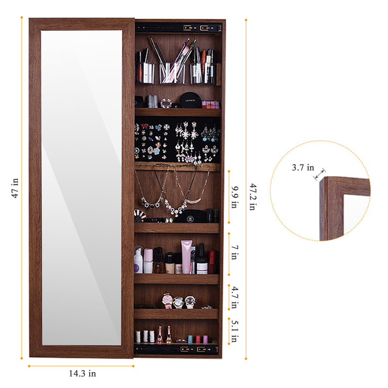 Armoire à bijoux murale moderne avec miroir