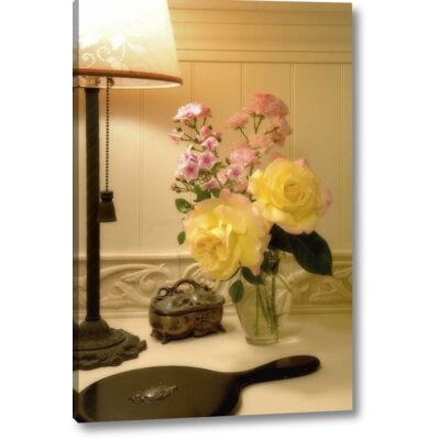 Flower Arrangement next to Lamp' Photographic Print on Wrapped Canvas -  Winston Porter, 4794621B991049CE984C5FEFC668F9C9