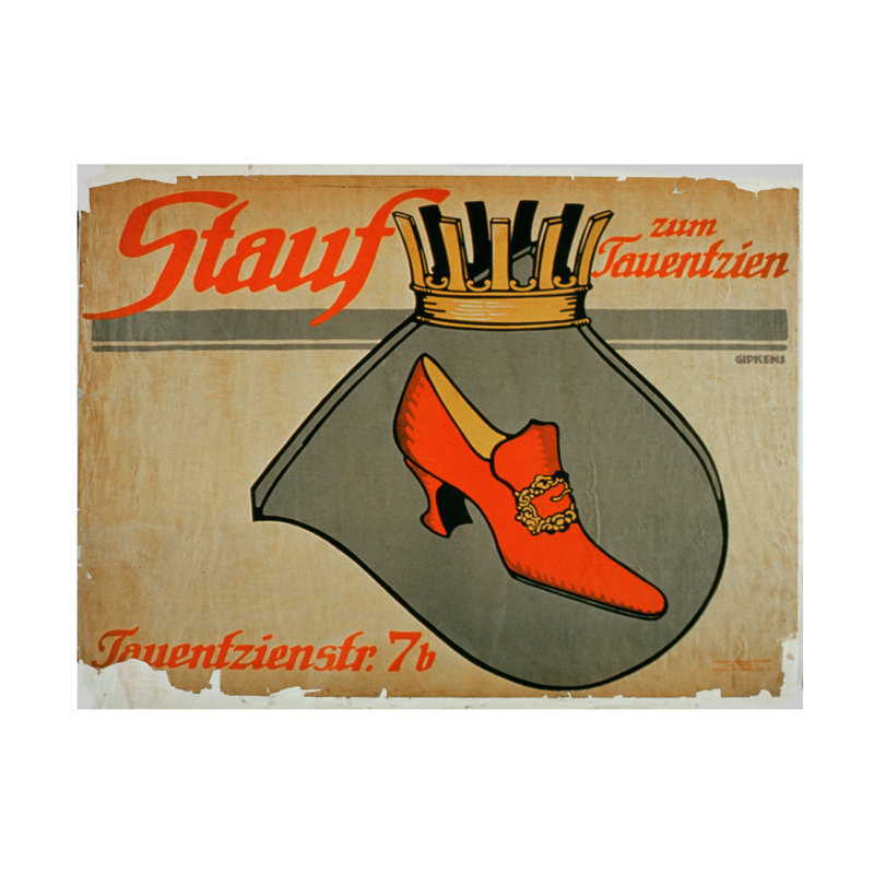 Art allemand sur toile, chaussures allemandes, H 35 po x l 47 po