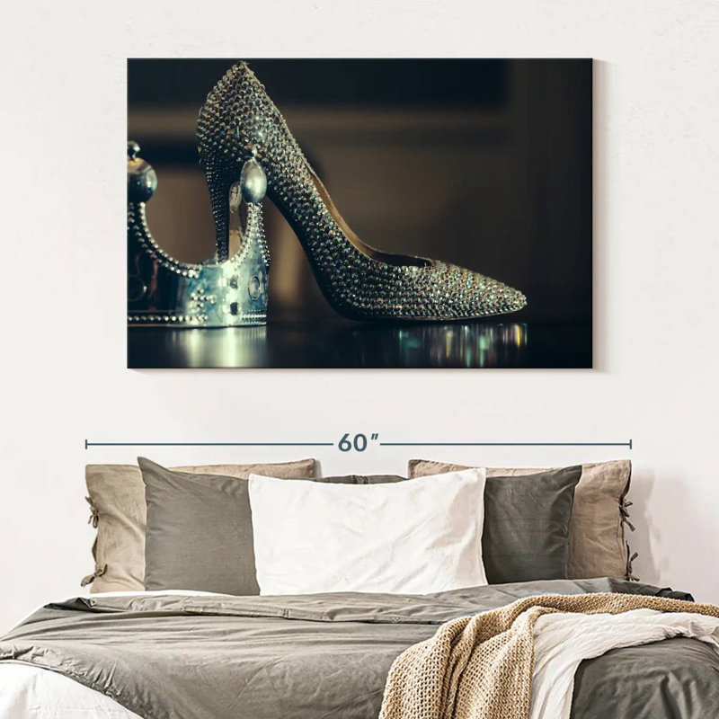 Shuttleworth Silver High Heels, 34" H x 51" W