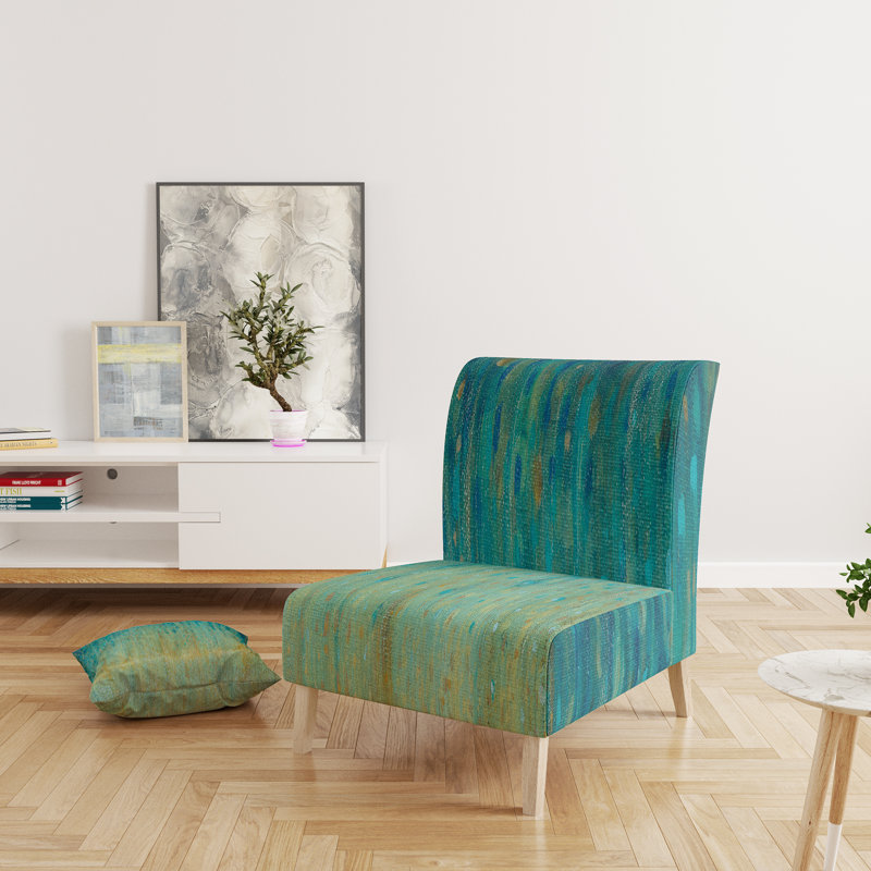 Rain Abstract Panel - Modern Upholstered Slipper Chair